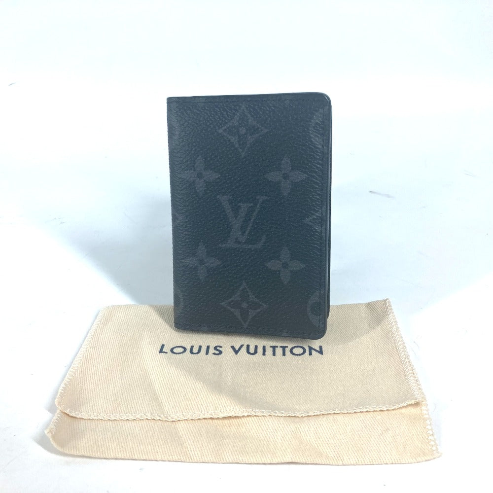 LOUIS VUITTON Card Case M61696 Monogram Eclipse Canvas black Monogram Eclipse Card Case Organizer de Poche unisex(Unisex) Used Authentic