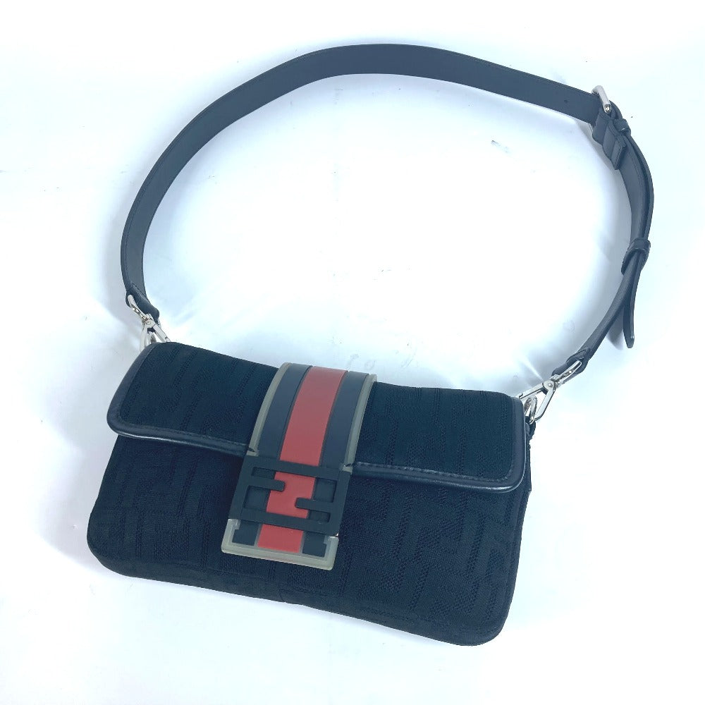 FENDI Shoulder Bag 7VA472 Mesh, Leather, Rubber black mesh Mamma Bucket mens Used Authentic