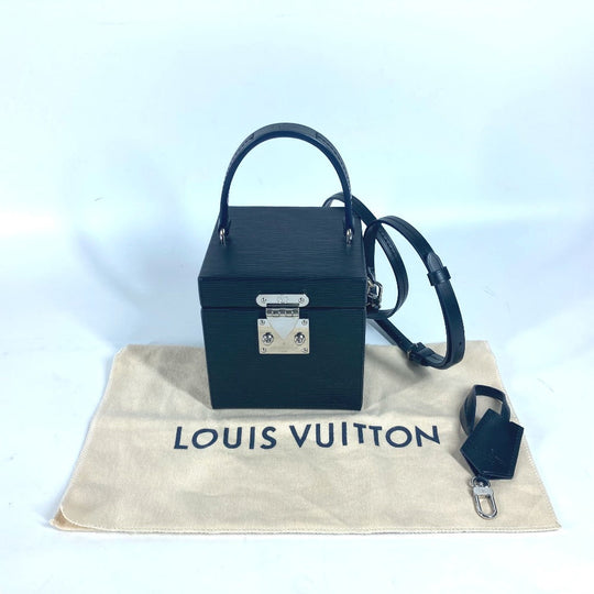 LOUIS VUITTON Handbag M52703 Epi Leather black Epi with mirror Breaker Box BOX Women Used Authentic