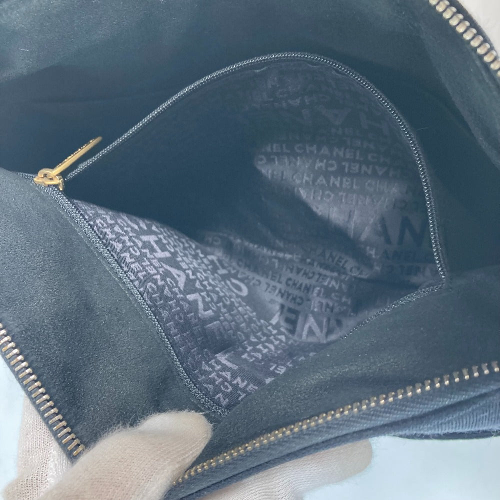 CHANEL Shoulder Bag Jersey black quilting logo chocolate bar CC COCO Mark Women Used Authentic