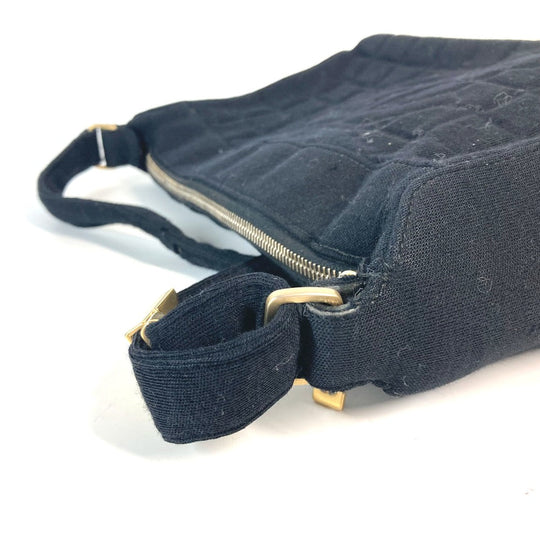 CHANEL Shoulder Bag Jersey black quilting logo chocolate bar CC COCO Mark Women Used Authentic