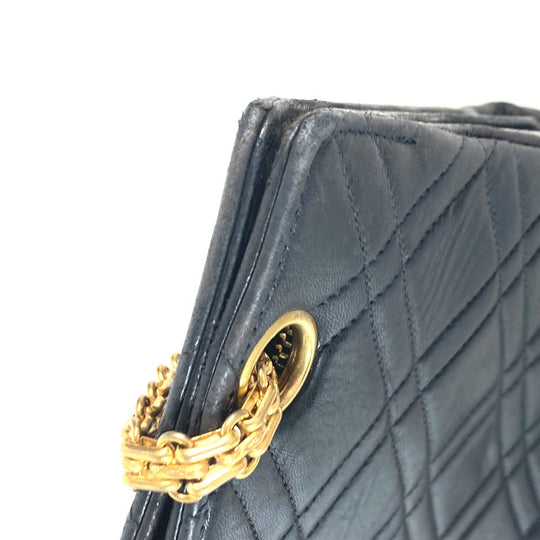 CHANEL Shoulder Bag lambskin black CC COCO Mark WChain Bag Quilted Matelasse Women Used Authentic