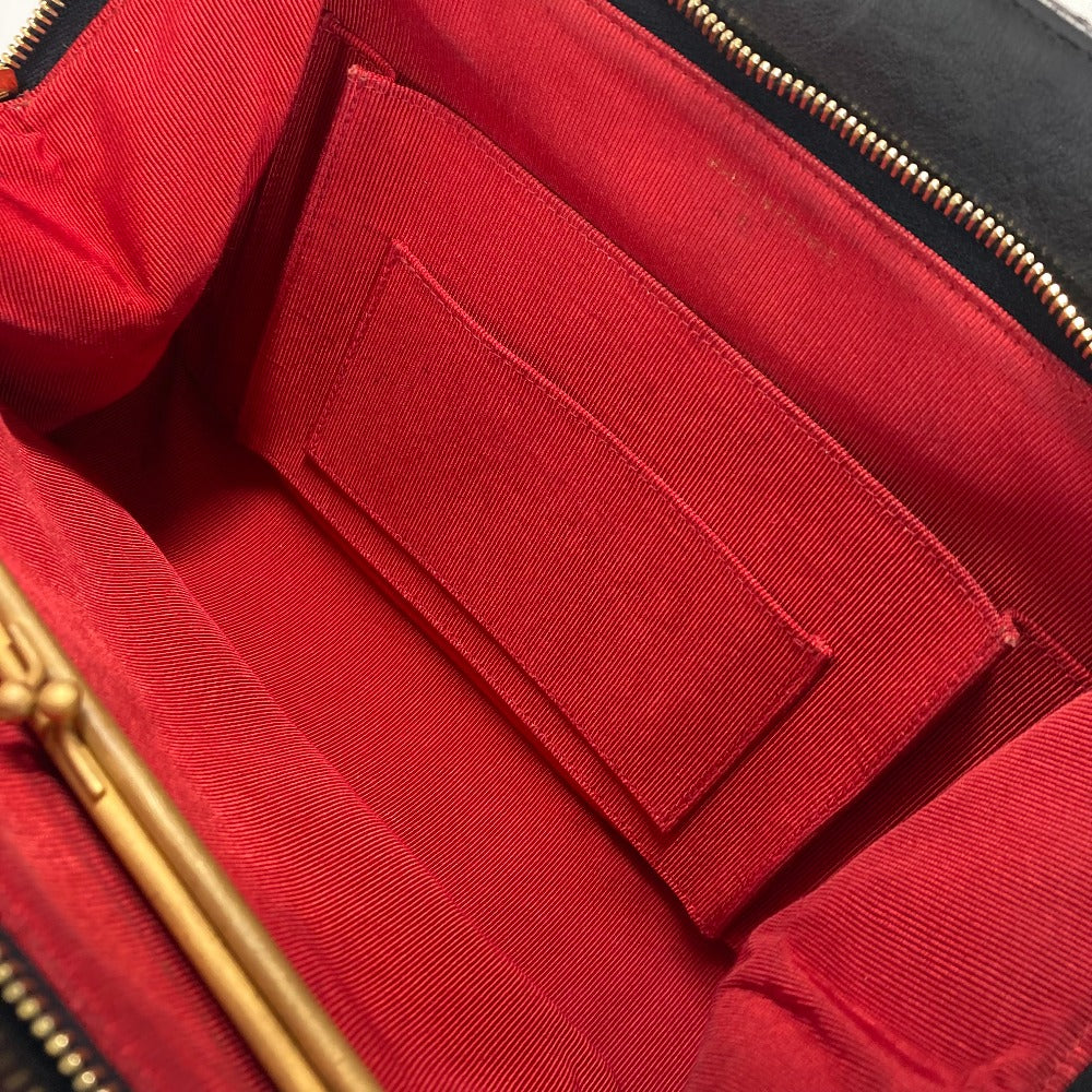 CHANEL Shoulder Bag lambskin black CC COCO Mark WChain Bag Quilted Matelasse Women Used Authentic