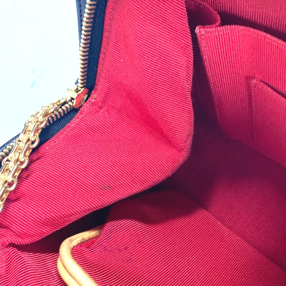 CHANEL Shoulder Bag lambskin black CC COCO Mark WChain Bag Quilted Matelasse Women Used Authentic