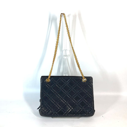 CHANEL Shoulder Bag lambskin black CC COCO Mark WChain Bag Quilted Matelasse Women Used Authentic