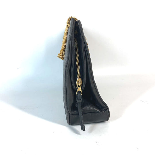 CHANEL Shoulder Bag lambskin black CC COCO Mark WChain Bag Quilted Matelasse Women Used Authentic