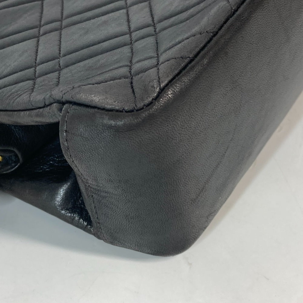 CHANEL Shoulder Bag lambskin black CC COCO Mark WChain Bag Quilted Matelasse Women Used Authentic