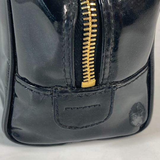 CHANEL Cosmetics Pouch enamel black Cosmetic porch CC COCO Mark Women Used Authentic
