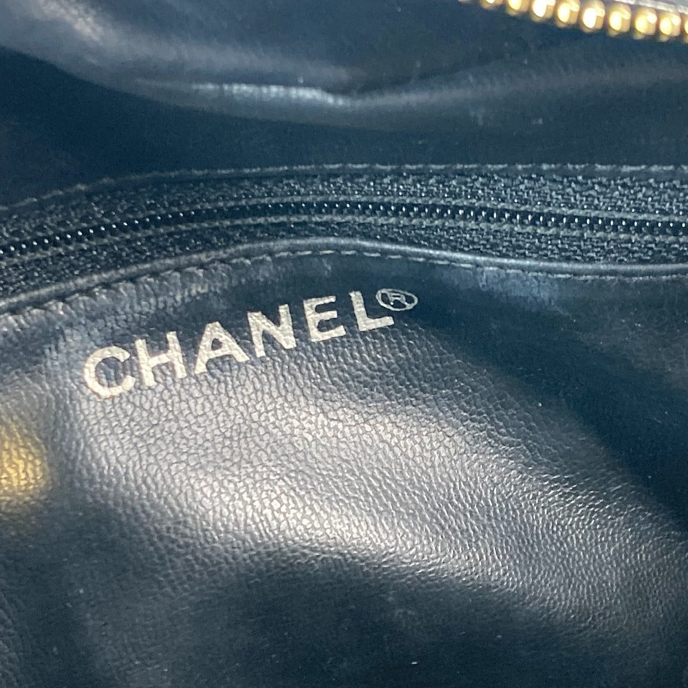 CHANEL Cosmetics Pouch enamel black Cosmetic porch CC COCO Mark Women Used Authentic