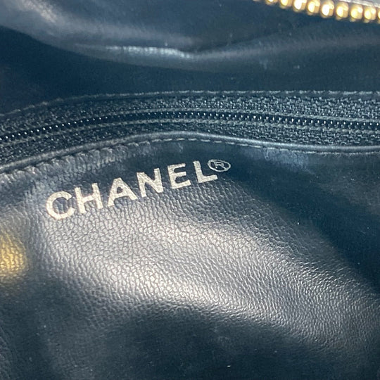 CHANEL Cosmetics Pouch enamel black Cosmetic porch CC COCO Mark Women Used Authentic