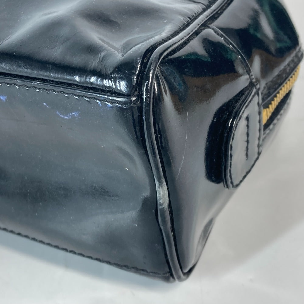 CHANEL Cosmetics Pouch enamel black Cosmetic porch CC COCO Mark Women Used Authentic
