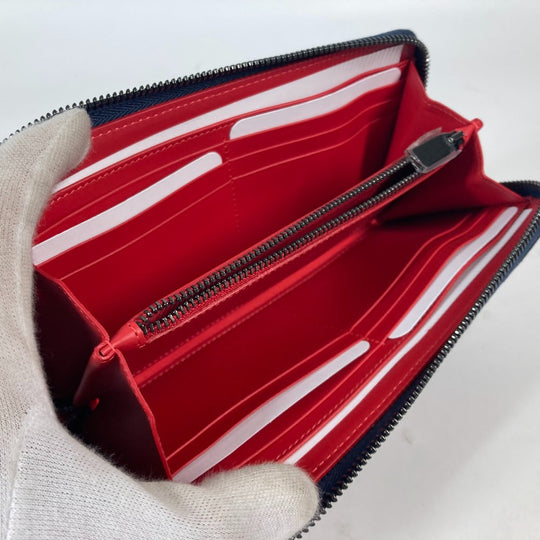 Christian Louboutin Long Wallet Purse 1225272 denim blue Long wallet logo spike studs Women Used Authentic