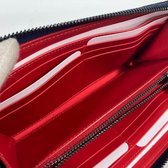 Christian Louboutin Long Wallet Purse 1225272 denim blue Long wallet logo spike studs Women Used Authentic