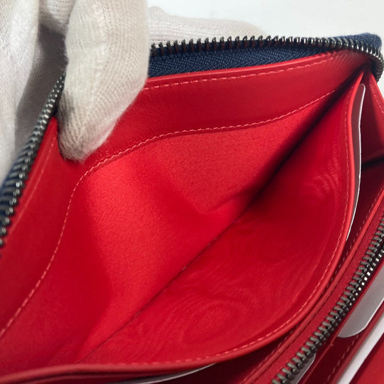 Christian Louboutin Long Wallet Purse 1225272 denim blue Long wallet logo spike studs Women Used Authentic