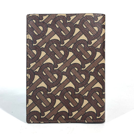 BURBERRY passport case PVC / Leather Brown TB logo Women Used Authentic