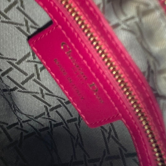 Dior Handbag lambskin pink Crossbody Lady Dior Women Used Authentic