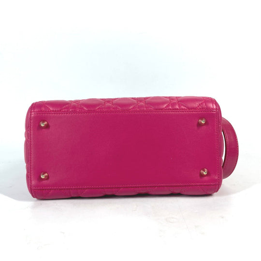 Dior Handbag lambskin pink Crossbody Lady Dior Women Used Authentic