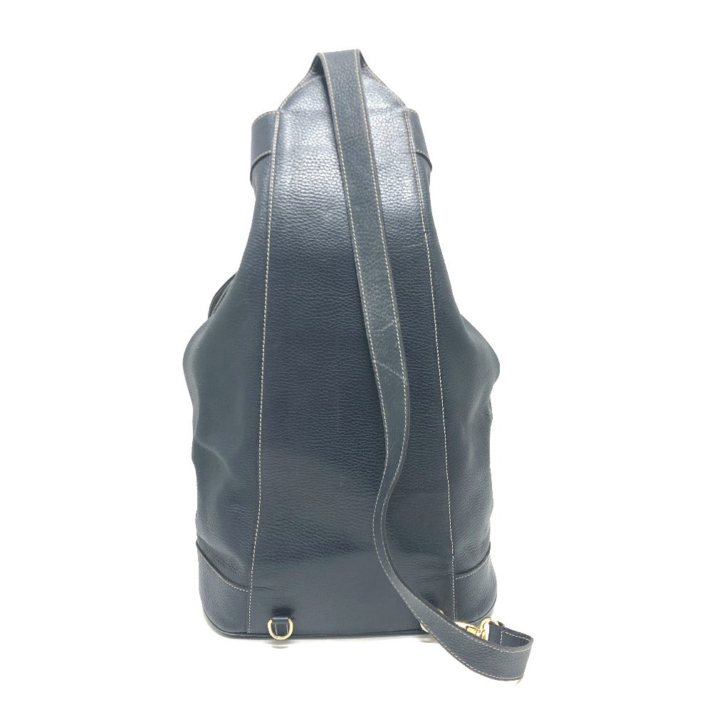 HERMES Shoulder Bag leather Navy purse Women Used Authentic
