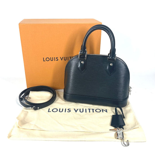LOUIS VUITTON Shoulder Bag M81945 Epi Leather black Epi Nano Alma Women Used Authentic