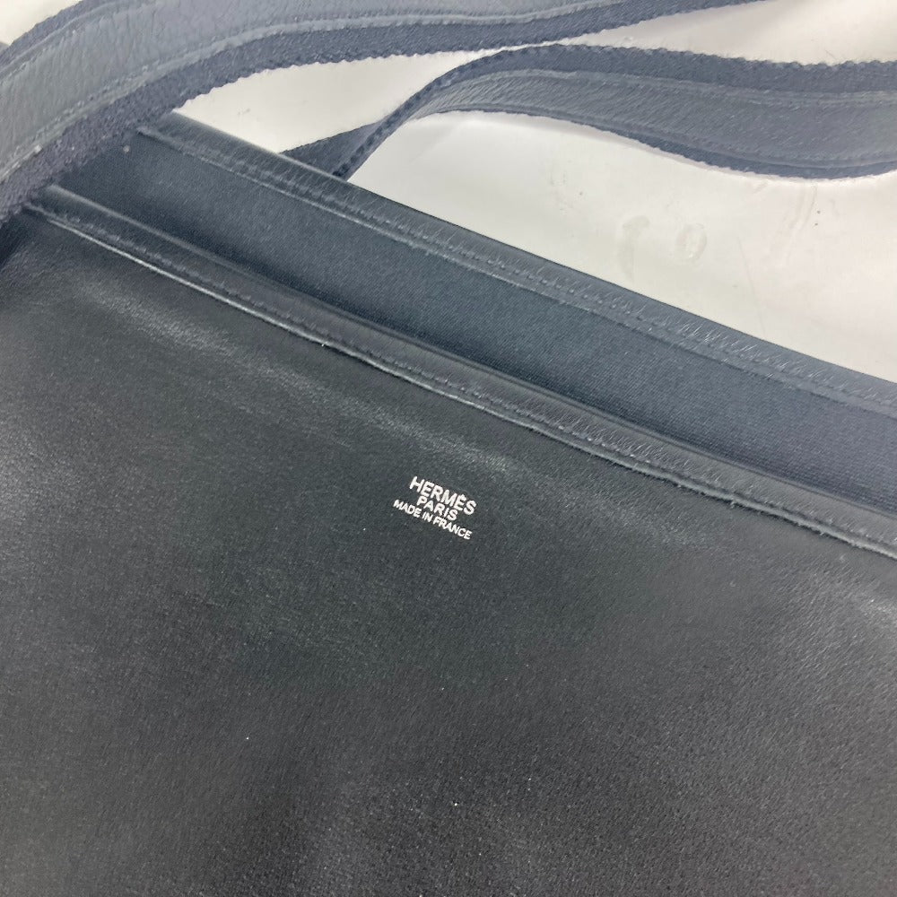 HERMES Shoulder Bag leather black Mrs. hippies unisex(Unisex) Used Authentic