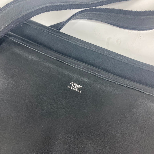HERMES Shoulder Bag leather black Mrs. hippies unisex(Unisex) Used Authentic