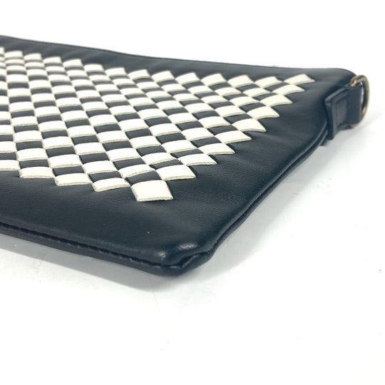 BOTTEGAVENETA Shoulder Bag leather black Crossbody pochette INTRECCIATO unisex(Unisex) Used Authentic