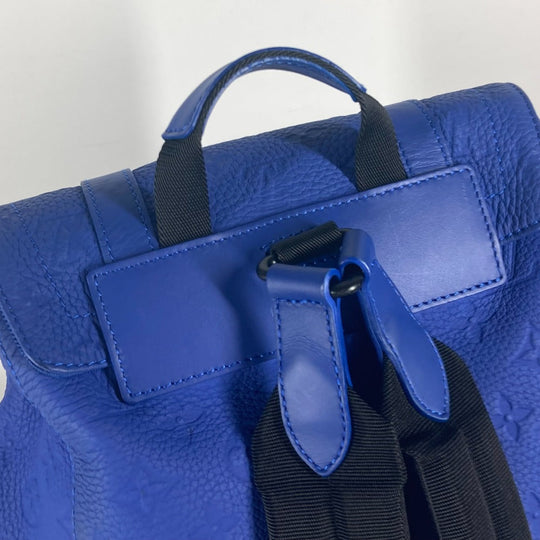LOUIS VUITTON Backpack M23189 Taurillon Clemence Leather blue Monogram Taurillon Clemence Christopher MM