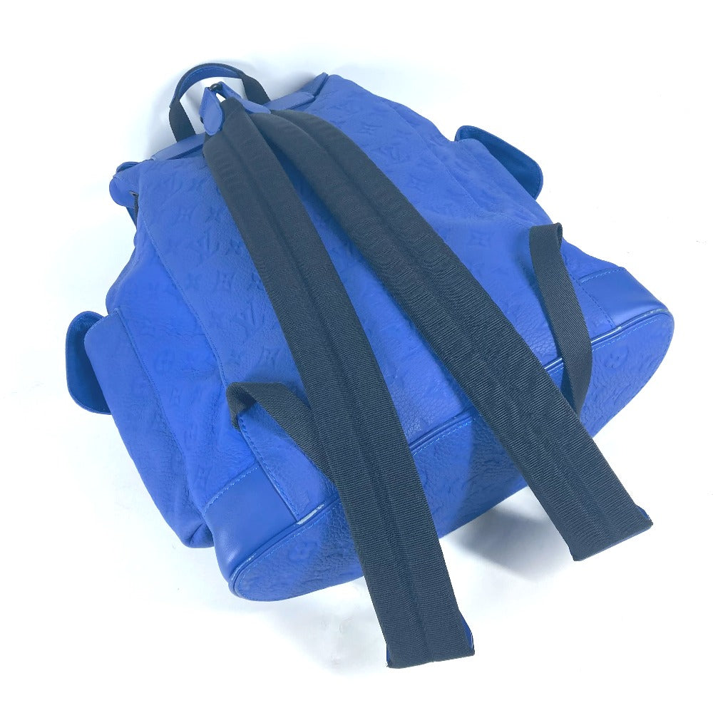 LOUIS VUITTON Backpack M23189 Taurillon Clemence Leather blue Monogram Taurillon Clemence Christopher MM