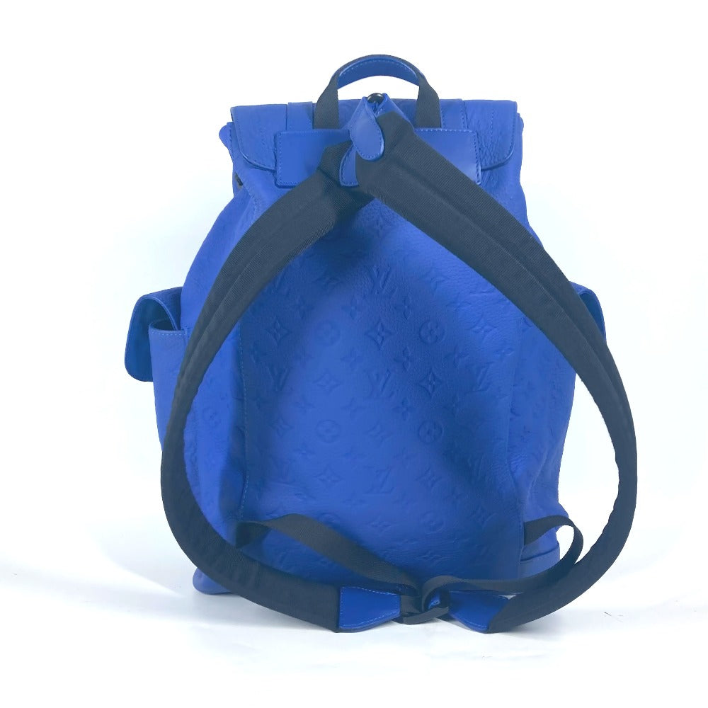 LOUIS VUITTON Backpack M23189 Taurillon Clemence Leather blue Monogram Taurillon Clemence Christopher MM