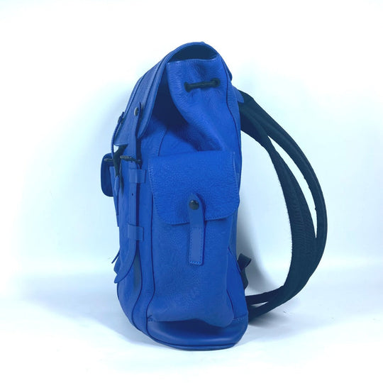 LOUIS VUITTON Backpack M23189 Taurillon Clemence Leather blue Monogram Taurillon Clemence Christopher MM