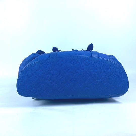 LOUIS VUITTON Backpack M23189 Taurillon Clemence Leather blue Monogram Taurillon Clemence Christopher MM