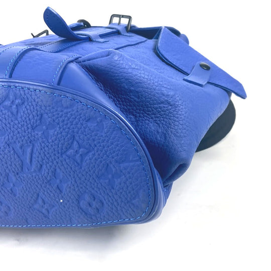 LOUIS VUITTON Backpack M23189 Taurillon Clemence Leather blue Monogram Taurillon Clemence Christopher MM