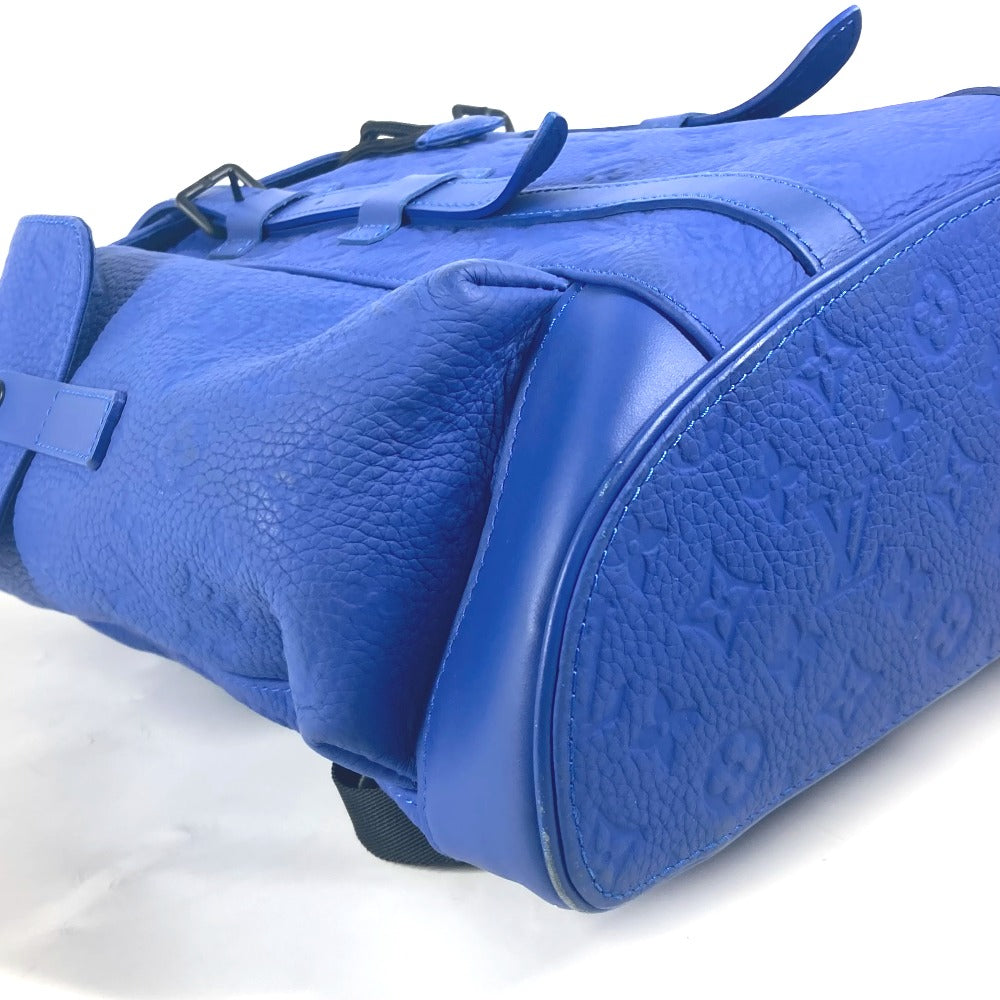 LOUIS VUITTON Backpack M23189 Taurillon Clemence Leather blue Monogram Taurillon Clemence Christopher MM