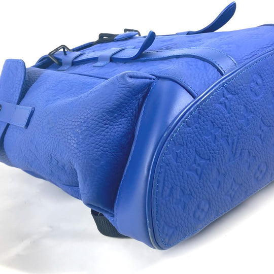 LOUIS VUITTON Backpack M23189 Taurillon Clemence Leather blue Monogram Taurillon Clemence Christopher MM