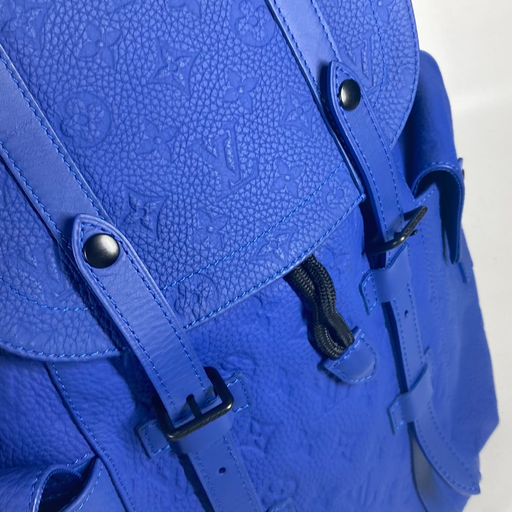 LOUIS VUITTON Backpack M23189 Taurillon Clemence Leather blue Monogram Taurillon Clemence Christopher MM