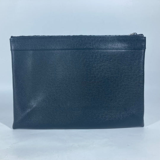 LOUIS VUITTON Clutch bag M30086 Taiga Leather black Taiga Pochette Apollo mens Used Authentic