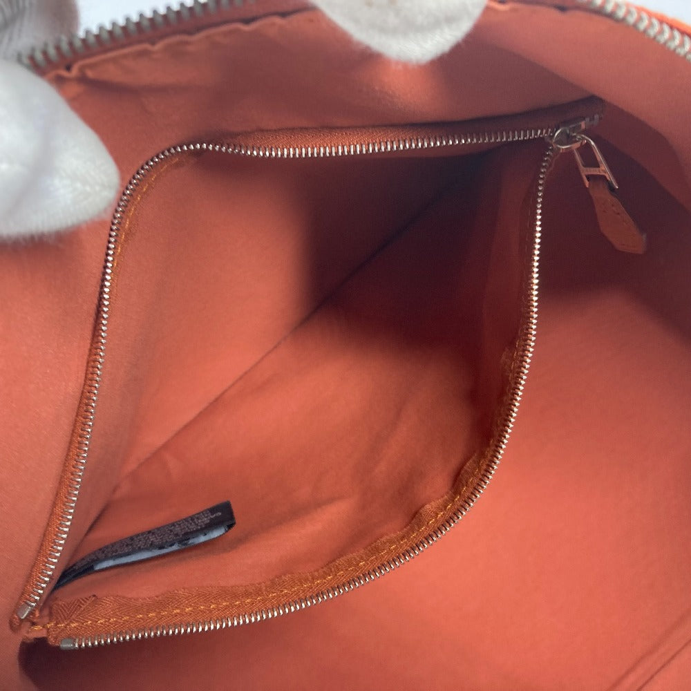 HERMES Boston Duffel bag Towal chevron Orange Sports 2WAY Bag Shoulder Bag Sac de Golf 47 unisex(Unisex) Used Authentic