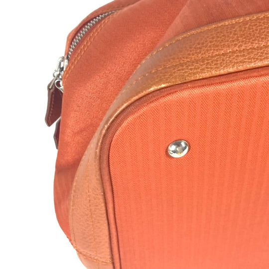 HERMES Boston Duffel bag Towal chevron Orange Sports 2WAY Bag Shoulder Bag Sac de Golf 47 unisex(Unisex) Used Authentic