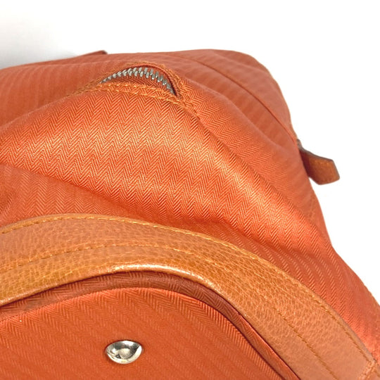 HERMES Boston Duffel bag Towal chevron Orange Sports 2WAY Bag Shoulder Bag Sac de Golf 47 unisex(Unisex) Used Authentic