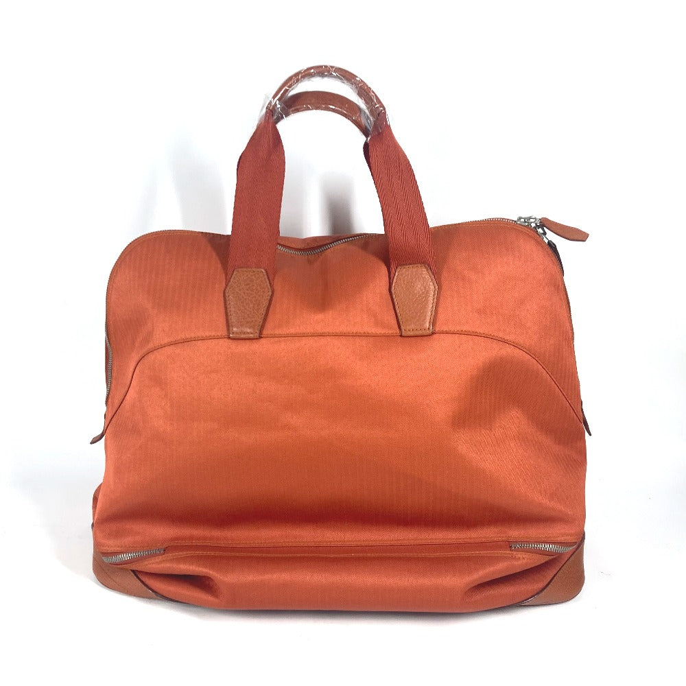 HERMES Boston Duffel bag Towal chevron Orange Sports 2WAY Bag Shoulder Bag Sac de Golf 47 unisex(Unisex) Used Authentic
