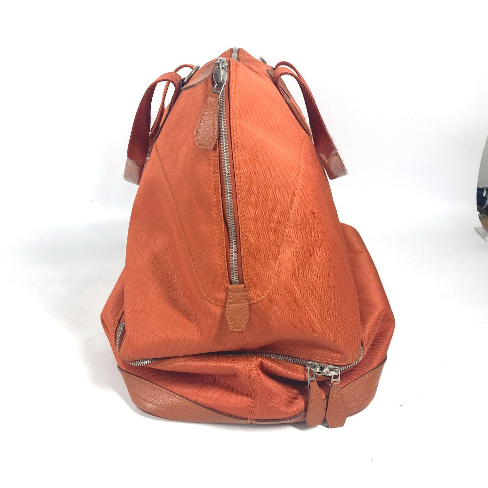 HERMES Boston Duffel bag Towal chevron Orange Sports 2WAY Bag Shoulder Bag Sac de Golf 47 unisex(Unisex) Used Authentic