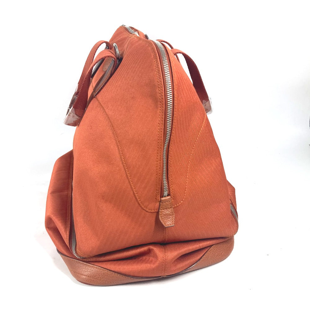 HERMES Boston Duffel bag Towal chevron Orange Sports 2WAY Bag Shoulder Bag Sac de Golf 47 unisex(Unisex) Used Authentic
