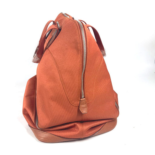 HERMES Boston Duffel bag Towal chevron Orange Sports 2WAY Bag Shoulder Bag Sac de Golf 47 unisex(Unisex) Used Authentic