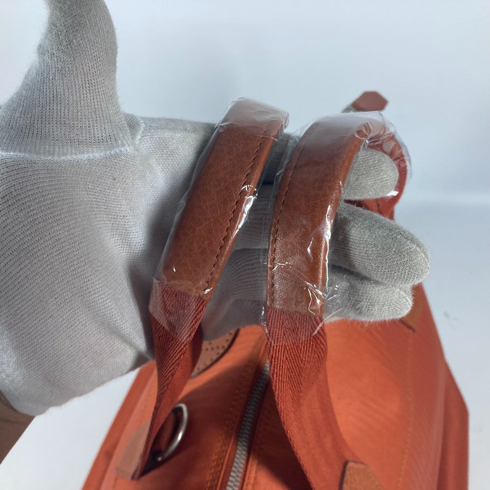 HERMES Boston Duffel bag Towal chevron Orange Sports 2WAY Bag Shoulder Bag Sac de Golf 47 unisex(Unisex) Used Authentic