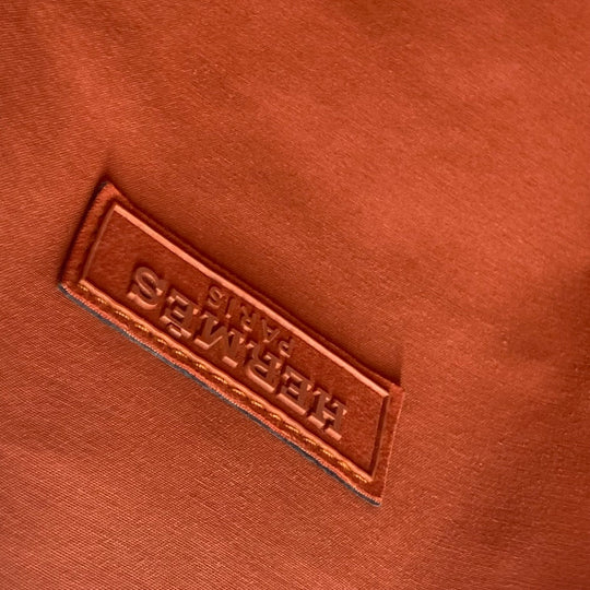 HERMES Boston Duffel bag Towal chevron Orange Sports 2WAY Bag Shoulder Bag Sac de Golf 47 unisex(Unisex) Used Authentic