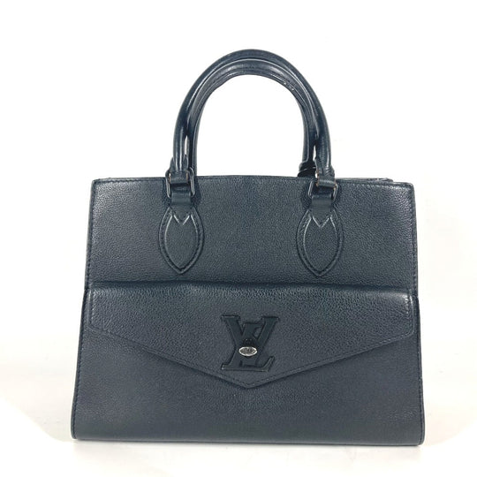 LOUIS VUITTON Handbag M55845 Grain Calfskin Leather black Tote Bag Shoulder Bag Rock Me Tote PM Women Used Authentic