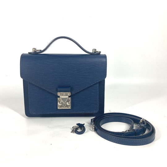 LOUIS VUITTON Handbag M40976 Epi Leather Navy Epi Monceau BB unisex(Unisex) Used Authentic