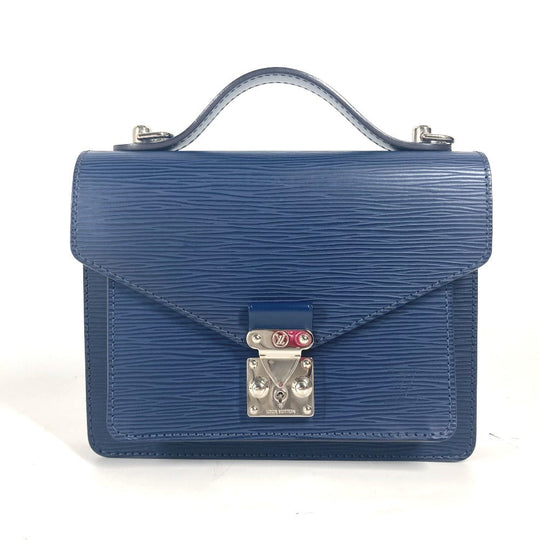 LOUIS VUITTON Handbag M40976 Epi Leather Navy Epi Monceau BB unisex(Unisex) Used Authentic