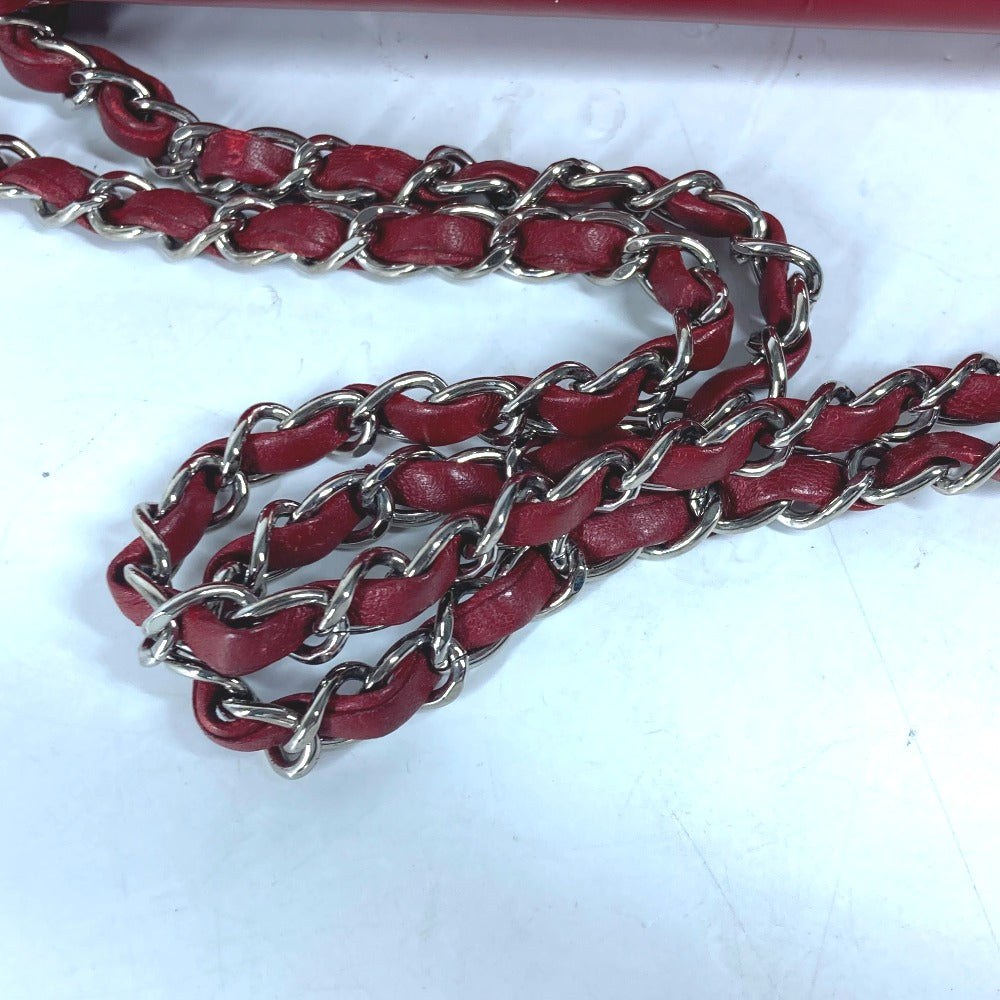 CHANEL Shoulder Bag enamel Red CC COCO Mark Lipstick Women Used Authentic