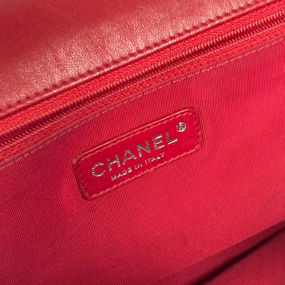 CHANEL Shoulder Bag enamel Red CC COCO Mark Lipstick Women Used Authentic